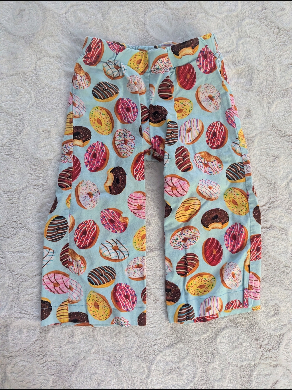 Kids Donut Print Light Blue Pants